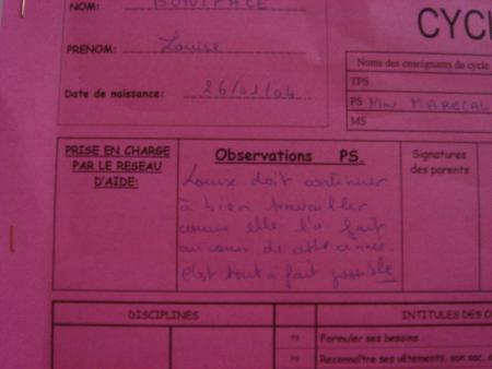 Passage en moyenne section pour Louison